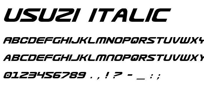 Usuzi Italic font